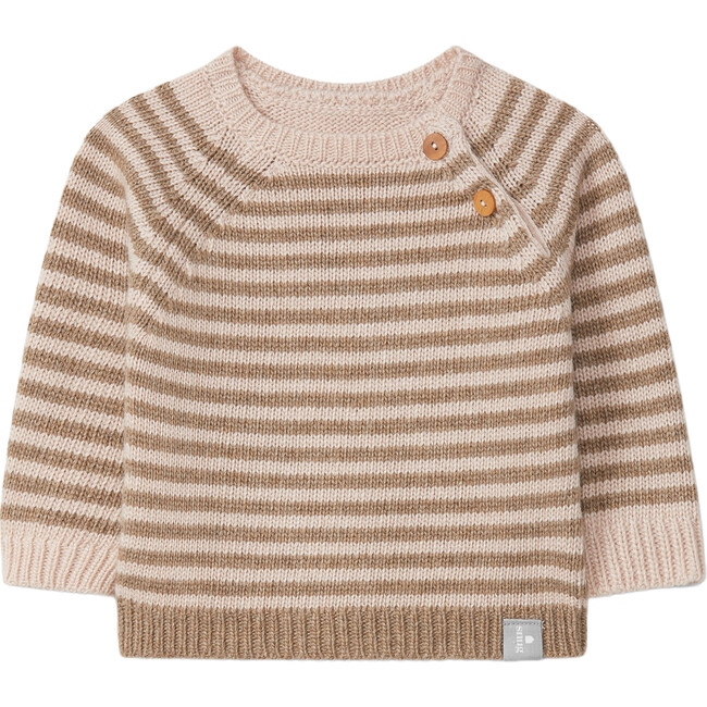 Striped Knit Sweater, Beige