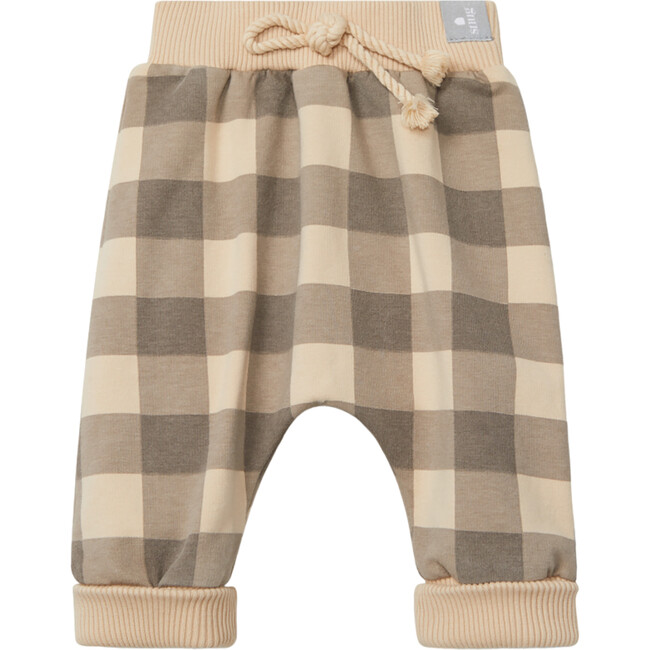 Plaid Sweat Joggers, Beige