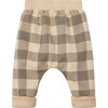 Plaid Sweat Joggers, Beige - Sweatpants - 2