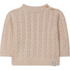 Cable Knit Sweater, Pink - Sweaters - 1 - thumbnail