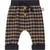 Checkered Pants, Navy - Pants - 1 - thumbnail