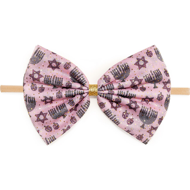 Hanukkah Tulle Bow Baby Headband, Pink