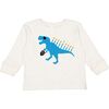 Menorasaurus Hanukkah Long Sleeve Shirt, Natural - Shirts - 1 - thumbnail