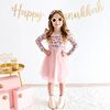 Hanukkah Long Sleeve Tutu Dress, Blush - Dresses - 2