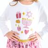 Hanukkah Doodle Long Sleeve Shirt, White - Shirts - 3