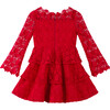 Wonderland Embroidered Dress, Red - Dresses - 2