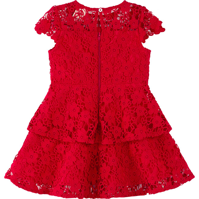 Wonderland Embroidered Dress Baby, Red - Dresses - 2