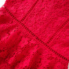 Wonderland Embroidered Dress, Red - Dresses - 4