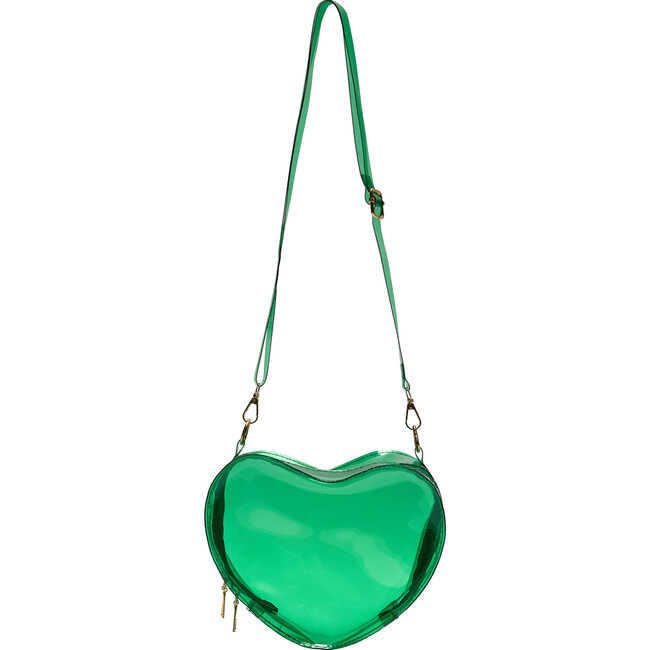 Heart Perspex Bag, Green