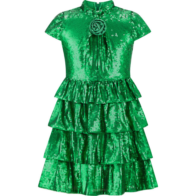 Festive Sequin Dress, Emerald