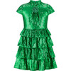 Festive Sequin Dress, Emerald - Dresses - 1 - thumbnail