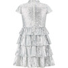 Festive Sequin Dress, Silver - Dresses - 2