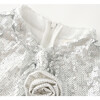 Festive Sequin Dress, Silver - Dresses - 3