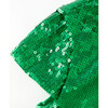 Festive Sequin Dress, Emerald - Dresses - 5