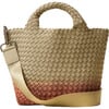 Women's St. Barths Dip-Dyed Hand-Woven Neoprene Crossbody Strap Small Tote, Java - Bags - 1 - thumbnail