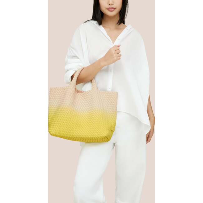 Women's St. Barths Medium Handwoven Tote Dip Dyed, Ginkgo - OS - Bags - 5
