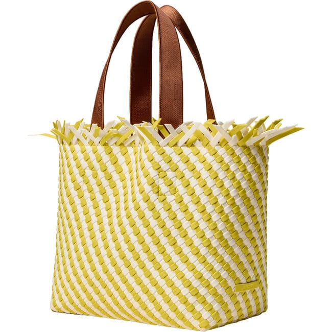 Women's Havana Hand-Woven Neoprene Magnetic Snap Medium Tote, Soleil - Bags - 2