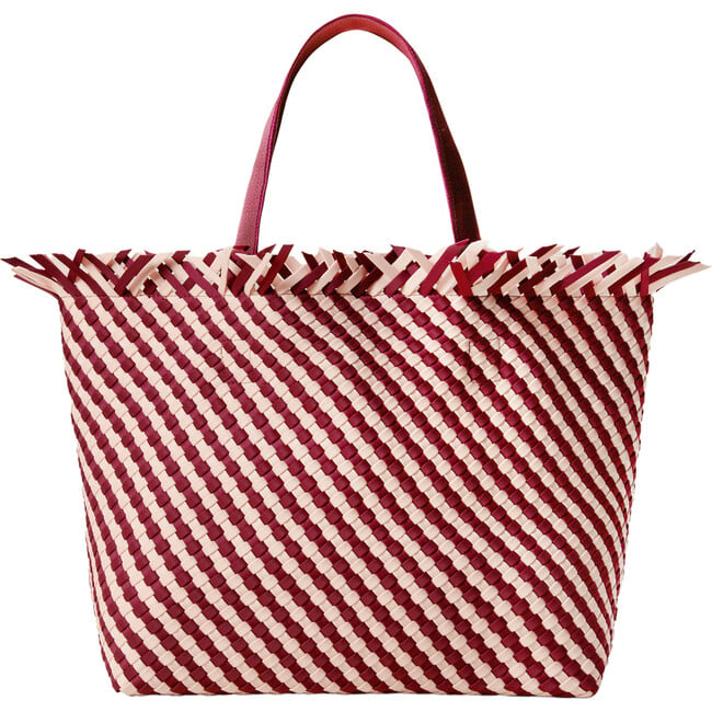 Women's Havana Hand-Woven Neoprene Magnetic Snap Large Tote, Jaipur