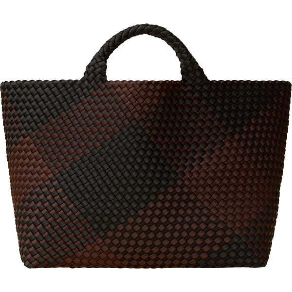 Women's St. Barths Large Handwoven Tote Plaid, Siena - OS