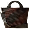 Women's St. Barths Plaid Hand-Woven Neoprene Crossbody Strap Small Tote, Siena - Bags - 1 - thumbnail