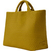 Women's St. Barths Hand-Woven Neoprene Large Tote, Chartreuse - Bags - 2