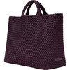 Women's St. Barths Hand-Woven Neoprene Large Tote, Aubergine - Bags - 2