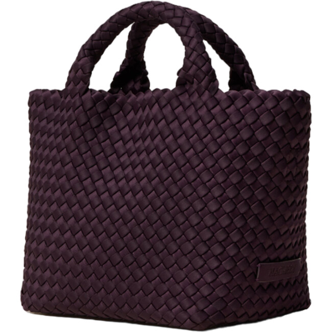 Women's St. Barths Hand-Woven Neoprene Crossbody Strap Small Tote, Aubergine - Bags - 2