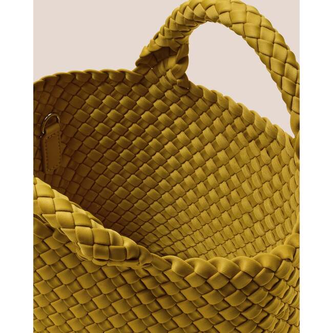 Women's St. Barths Hand-Woven Neoprene Crossbody Strap Small Tote, Chartreuse - Bags - 3