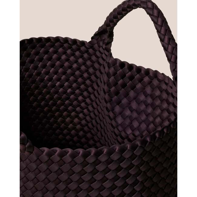 Women's St. Barths Hand-Woven Neoprene Medium Tote, Aubergine - Bags - 3