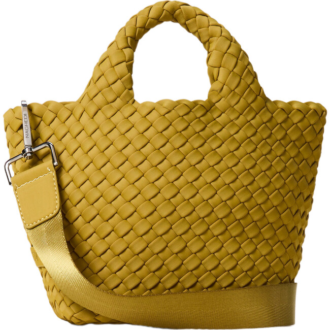 Women's St. Barths Hand-Woven Neoprene Crossbody Strap Petit Tote, Chartreuse