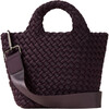 Women's St. Barths Hand-Woven Neoprene Crossbody Strap Petit Tote, Aubergine - Bags - 1 - thumbnail