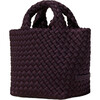 Women's St. Barths Hand-Woven Neoprene Crossbody Strap Petit Tote, Aubergine - Bags - 2