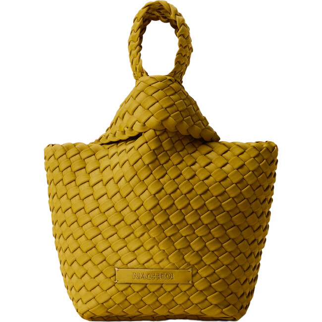 Women's Kyoto Hand-Woven Neoprene Elbow Loop Clutch Bag, Chartreuse - Bags - 1