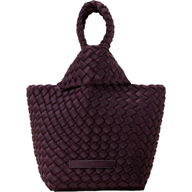 Women's Kyoto Hand-Woven Neoprene Elbow Loop Clutch Bag, Aubergine - Bags - 1