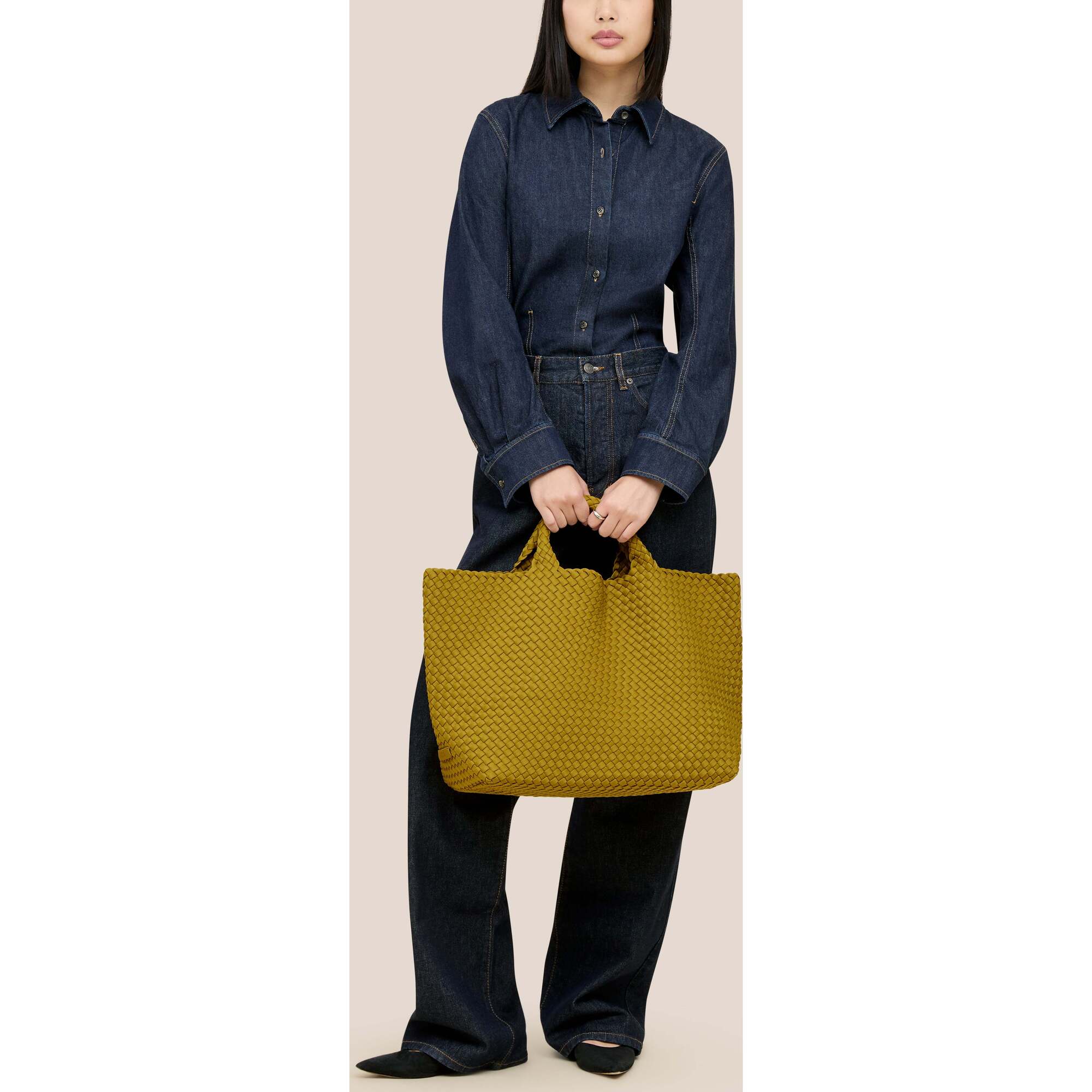 Women's St. Barths Large Handwoven Tote, Chartreuse - OS