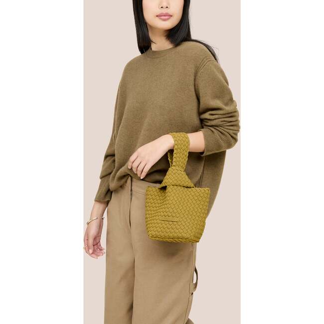 Women's Kyoto Hand-Woven Neoprene Elbow Loop Clutch Bag, Chartreuse - Bags - 4