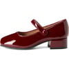 Holly Square Toe Buckle Strap Heels, Burgundy - Dress Shoes - 1 - thumbnail