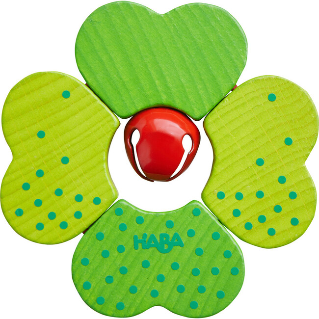 Shamrock Wooden Baby Rattle with Bell - Developmental Toys - 1