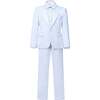 Peak Lapel Trim Wool Suit, White - Suits & Separates - 1 - thumbnail