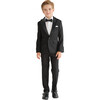 Peak Lapel Trim Wool Suit, Black - Suits & Separates - 2