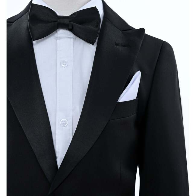 Peak Lapel Trim Wool Suit, Black - Suits & Separates - 5