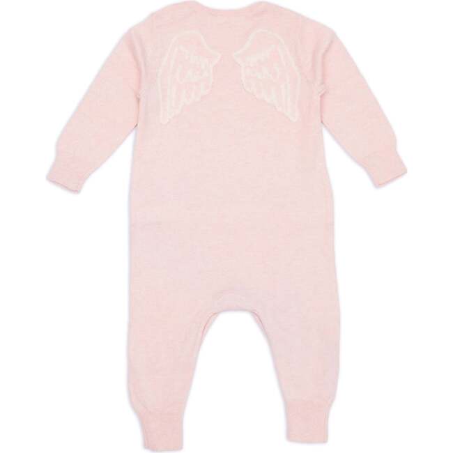 Babys Angel Wings Long Sleeve Button Shoulder Onesie, Blush