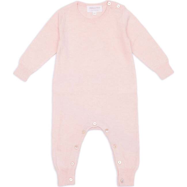 Babys Angel Wings Long Sleeve Button Shoulder Onesie, Blush - Onesies - 5