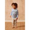 Babys Lion Crew Neck Ribbed Hem Long Sleeve Knit Jumper, Sky - Sweaters - 5