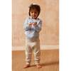 Babys Lion Crew Neck Ribbed Hem Long Sleeve Knit Jumper, Sky - Sweaters - 6