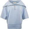 Women's Josie Short Sleeve Half-Zip Sweatshirt, Blue - Sweatshirts - 1 - thumbnail