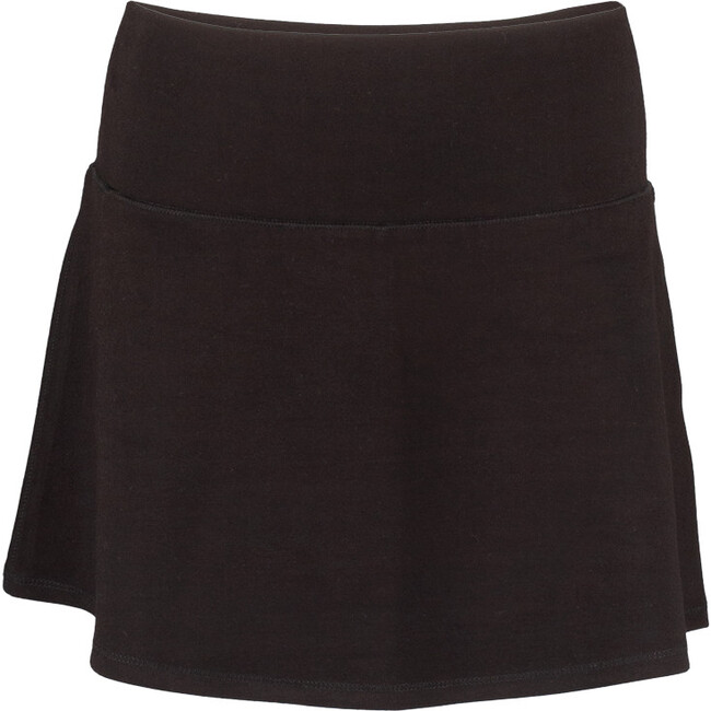 Women's Cotton Elastic Waist Pull-On Tennis Skirt, Black