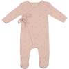 Leaf Print Wrap Footie Light Rose - Footie Pajamas - 1 - thumbnail