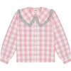 Womens Lucia Blouse, Pink Gingham - Blouses - 1 - thumbnail