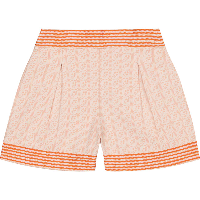 Girls Suzette Short, Pink Flower Jacquard